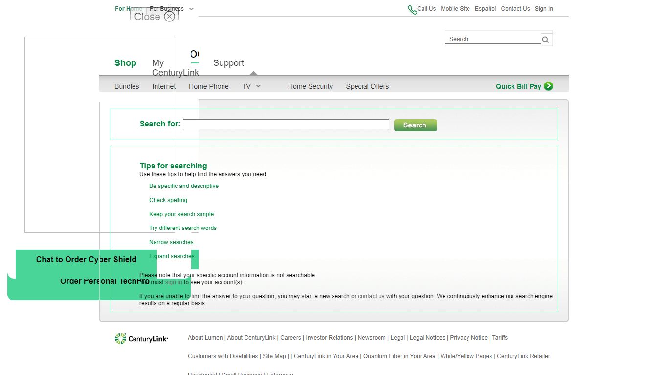 CenturyLink | Search